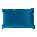 Blue velvet oblong cushion two pack