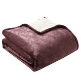 Etched Sherpa Velvet Blanket in Berry