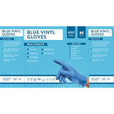 Jena Blue Vinyl Gloves, 400 Pack in 2 Options