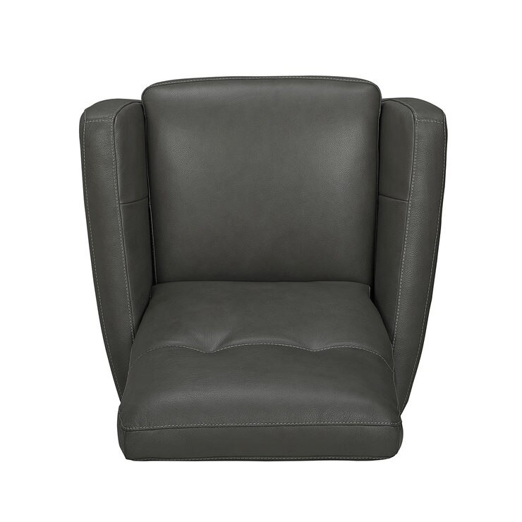 Natuzzi Grey Leather Pushback Recliner Armchair Costco UK