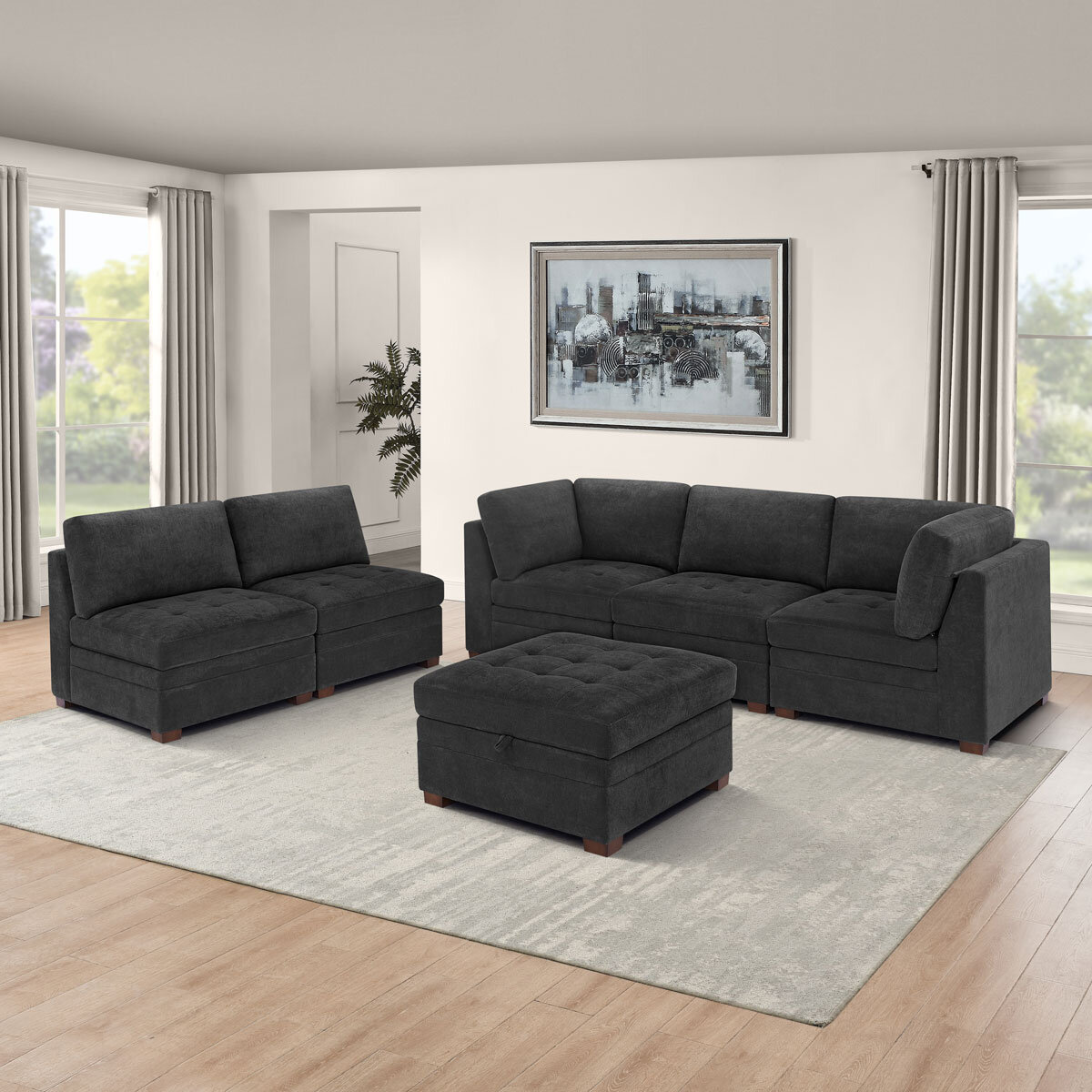 Thomasville Tisdale Dark Grey Modular Sofa