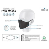 Social Lab Triple Layer Reusable Boy's Face Masks, 4 Pack