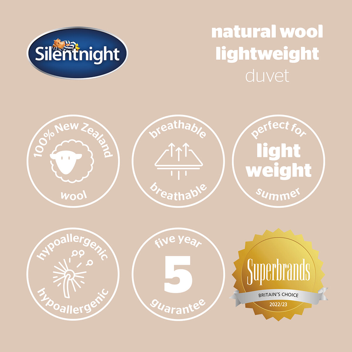 Silentnight Natural Wool Lightweight Duvet