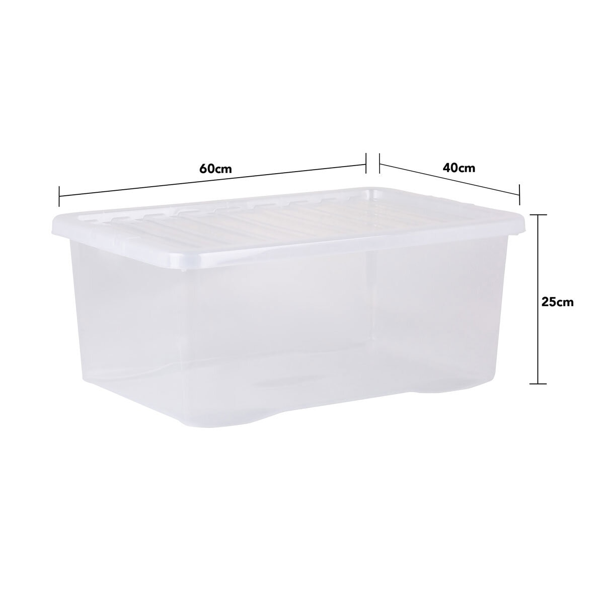 Wham 45L Crystal Clear Plastic Box and Lid- 5 Pack