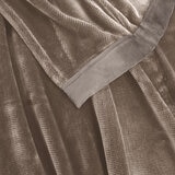 Kirkland Signature Plush Blanket in Taupe, 248 x 233 cm