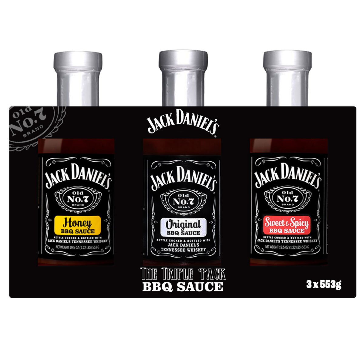 Jack Daniel's BBQ Sauce Variety Pack, 3 x 553g