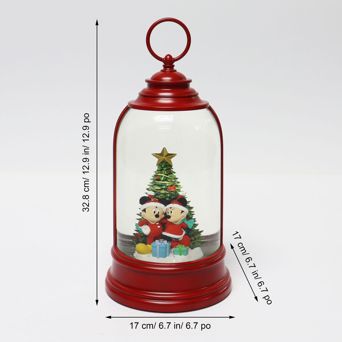 Disney Spinning Lantern with mickey and minnie under a christmas tree