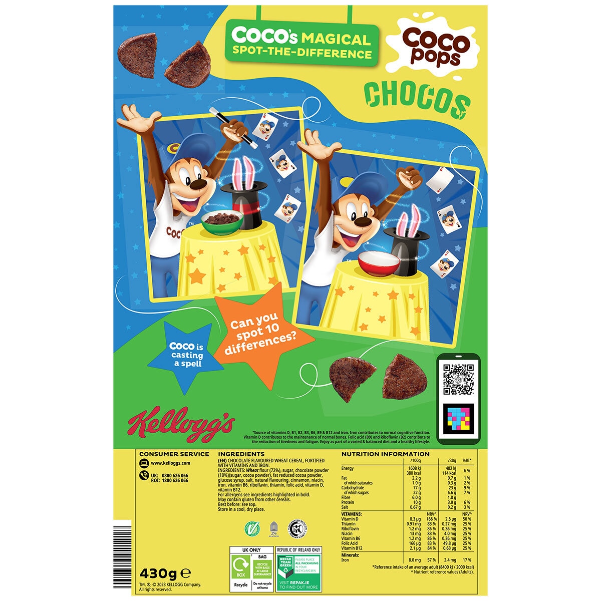 Kellogg's Coco Pops Chocos, 2 x 430g