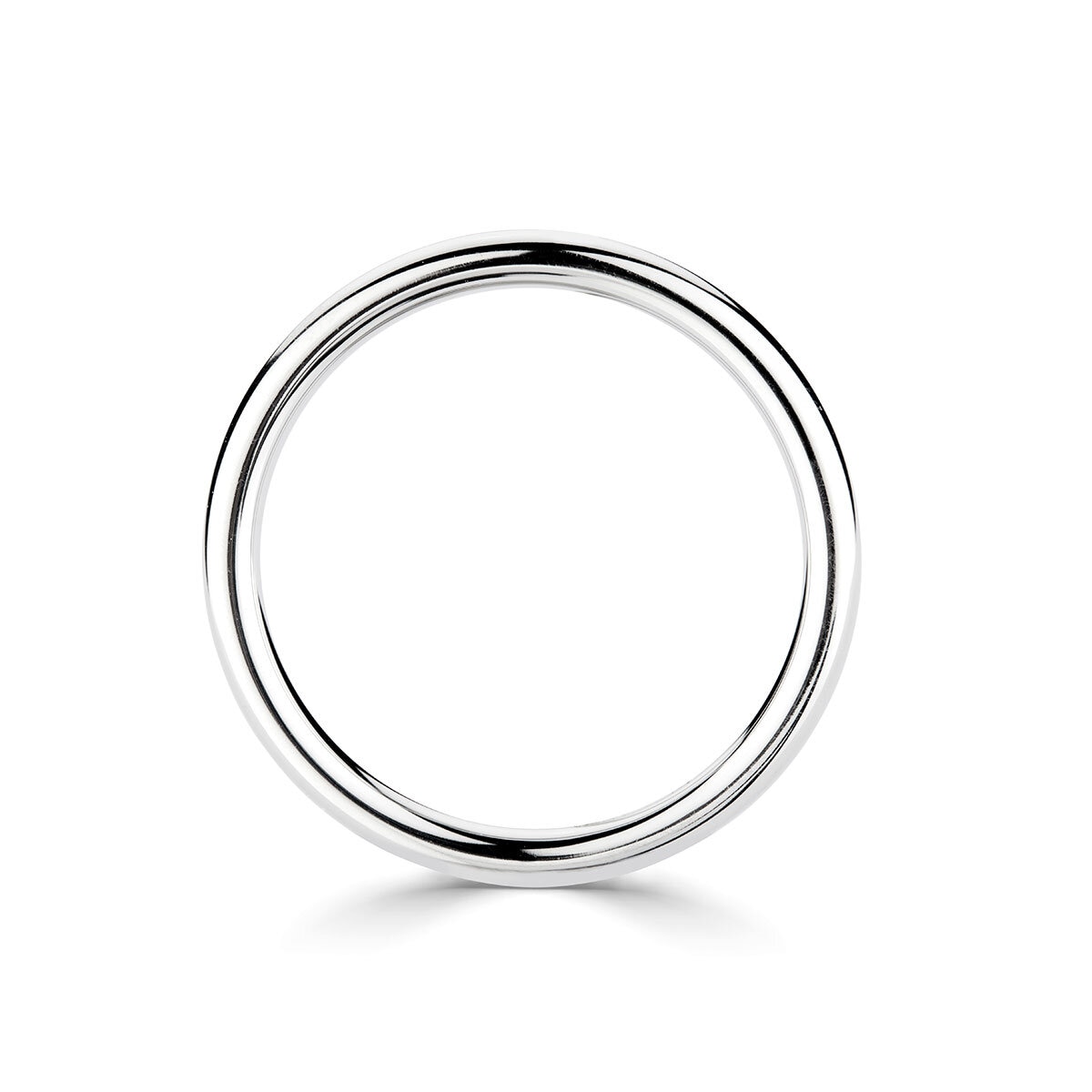 3.0mm Basic Court Wedding band. 18ct White Gold