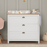 Tutti Bambini Verona Chest Changing Unit, White & Oak