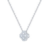 0.50ctw Round Brilliant Cut Diamond Cluster Pendant, 18ct White Gold