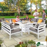 Stone Garden 4 Piece Deep Seating Corner Fire Patio Set in Two Colours
