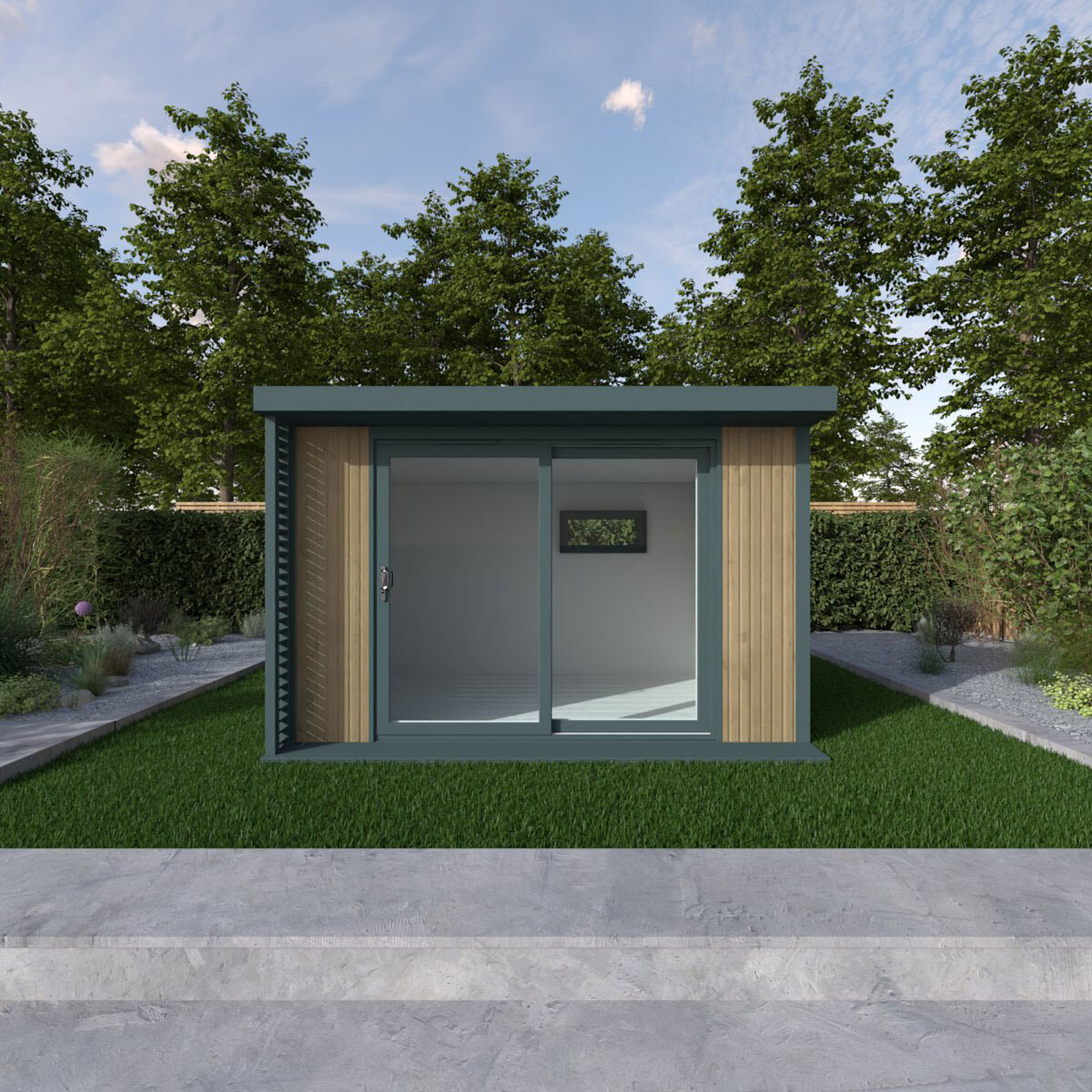 Installed Green Retreats Basebox Plus Garden Room 3.6m x 2.4m