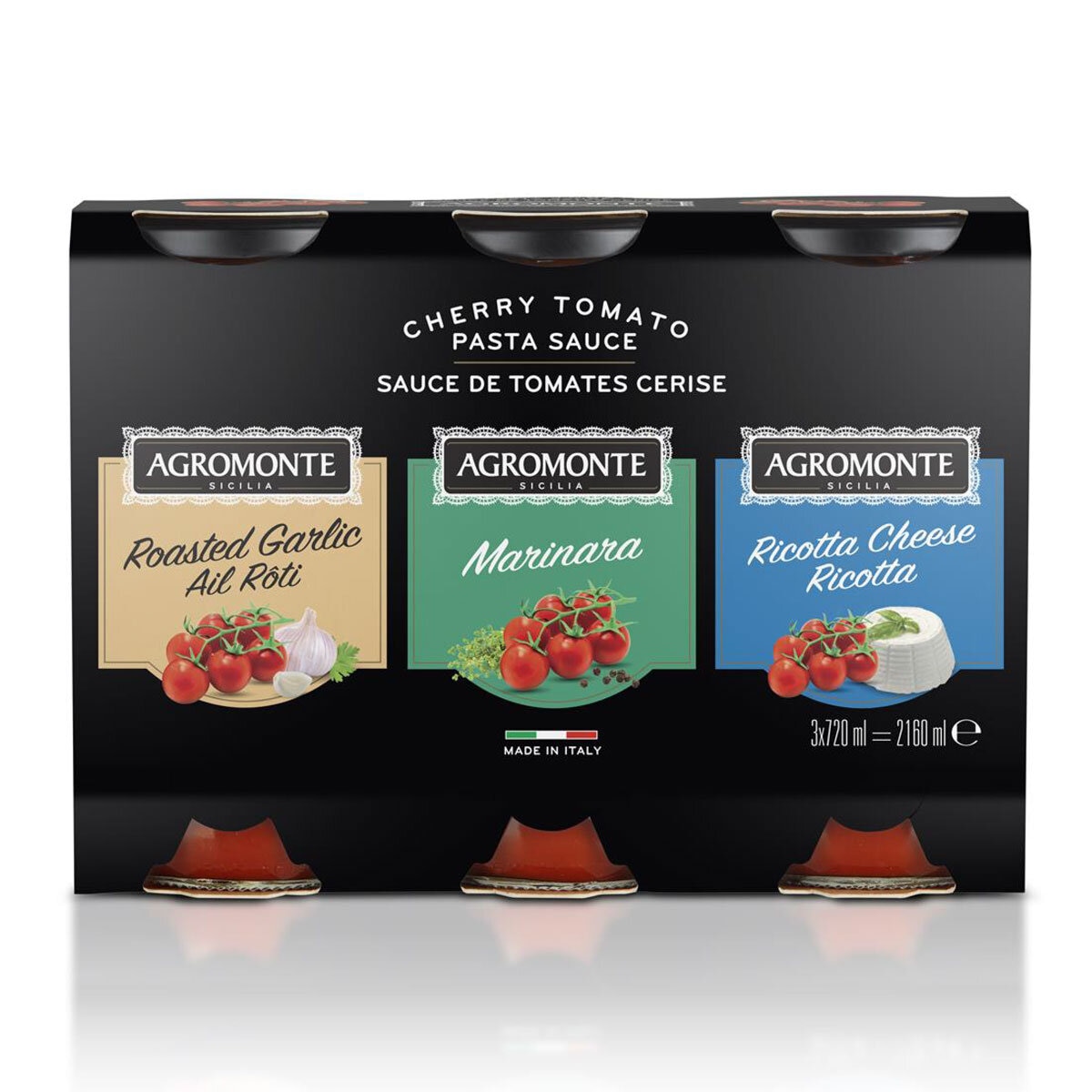 Agromonte Cherry Tomato Pasta Sauce Variety Pack, 3 x 720g