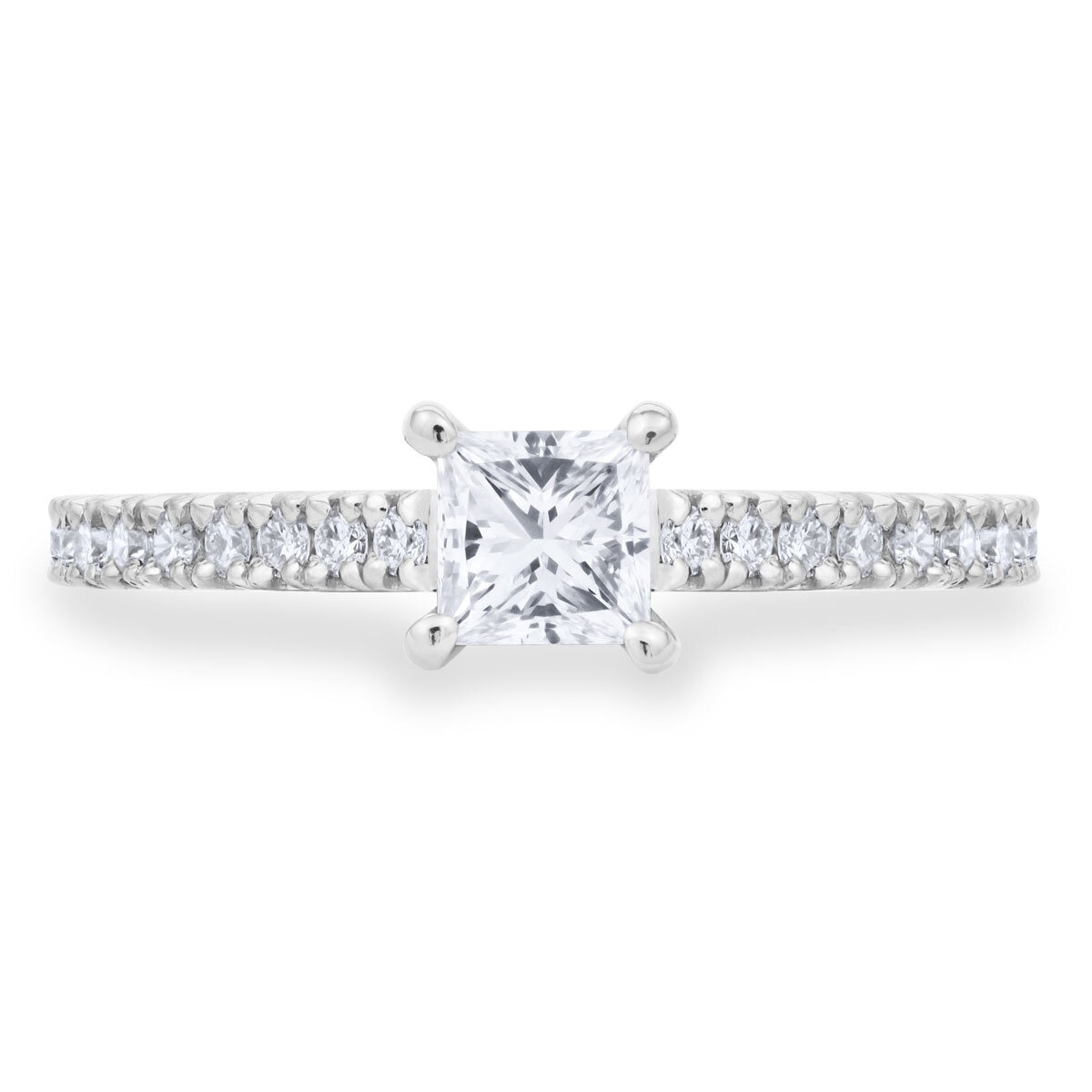 0.74ctw Priness & Round Brilliant Cut Diamond Ring , Platinum