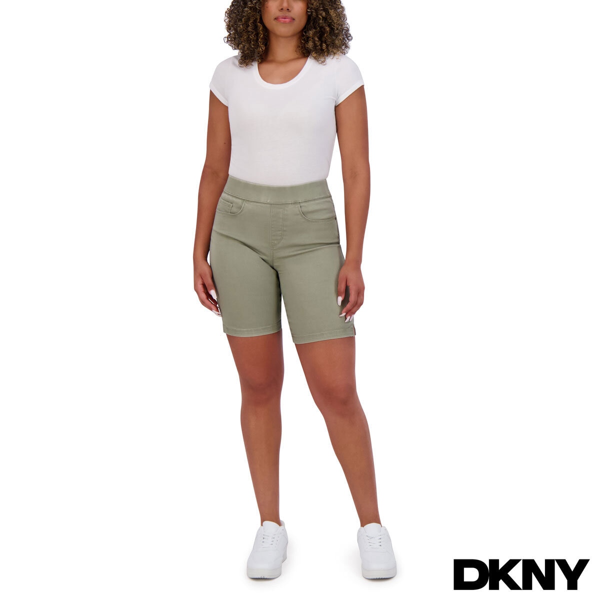 DKNY Ladies Pull On Short in Olive