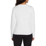 Three Dots Ladies Crew Top 2 Pack in White/Grey