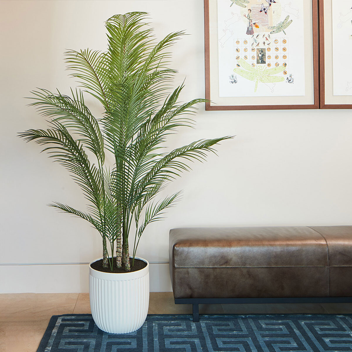 Artificial 6.5ft Palm Tree in Ribbed Planter