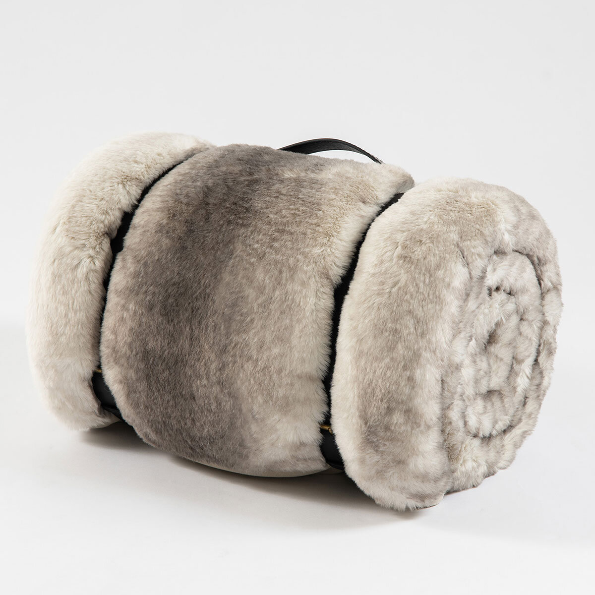 Mon Chateau Luxe Faux Fur Throw in grey tan