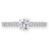 0.74ctw Round Brilliant Cut Diamond Ring, Platinum