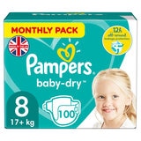 Pampers Baby Dry Taped, Size 8, 100 Pack