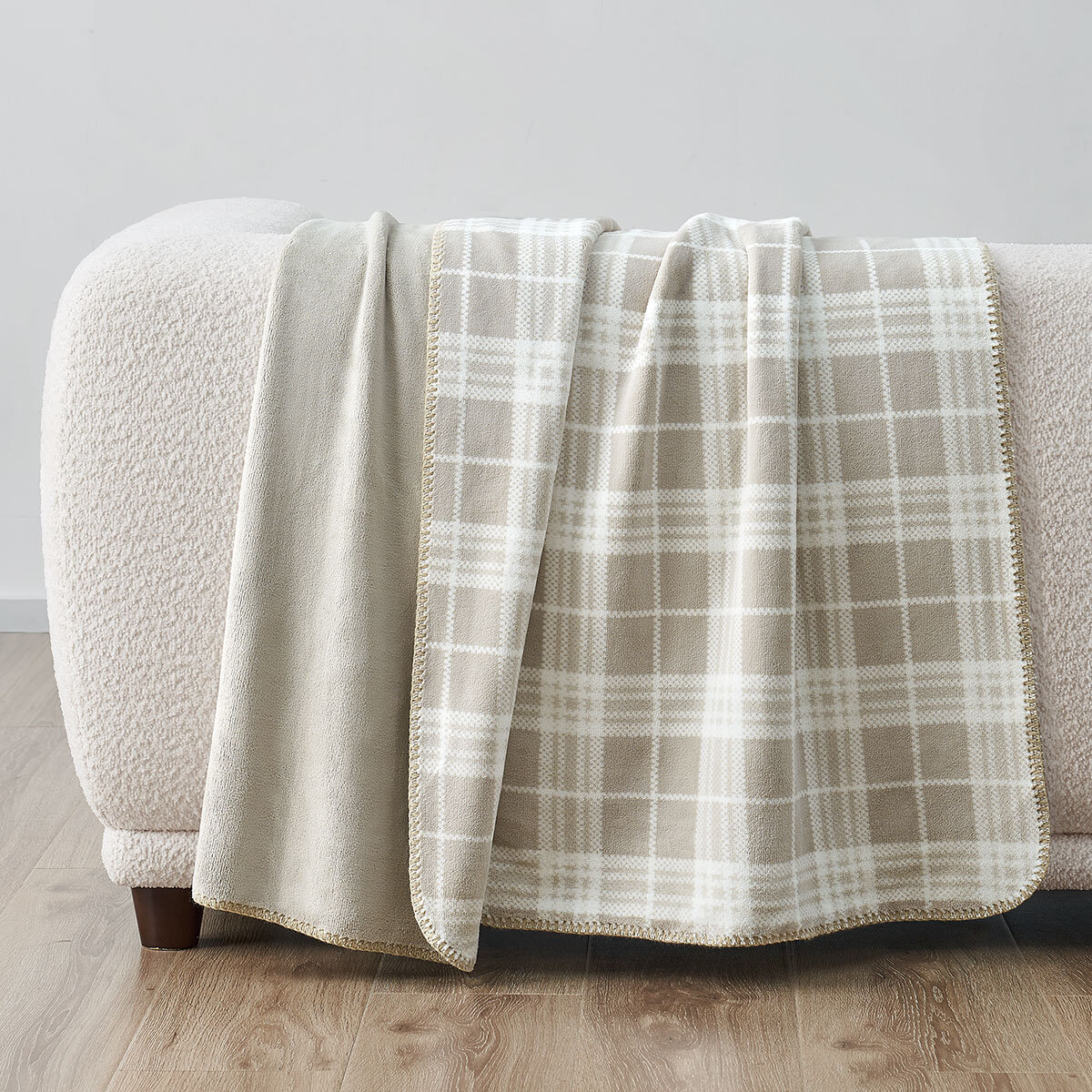 Casual Living Reversible Plush Throw 127 x 177 cm, in Taupe