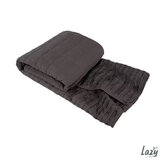 Lazy Linen 100% Washed Linen Throw in Charcoal