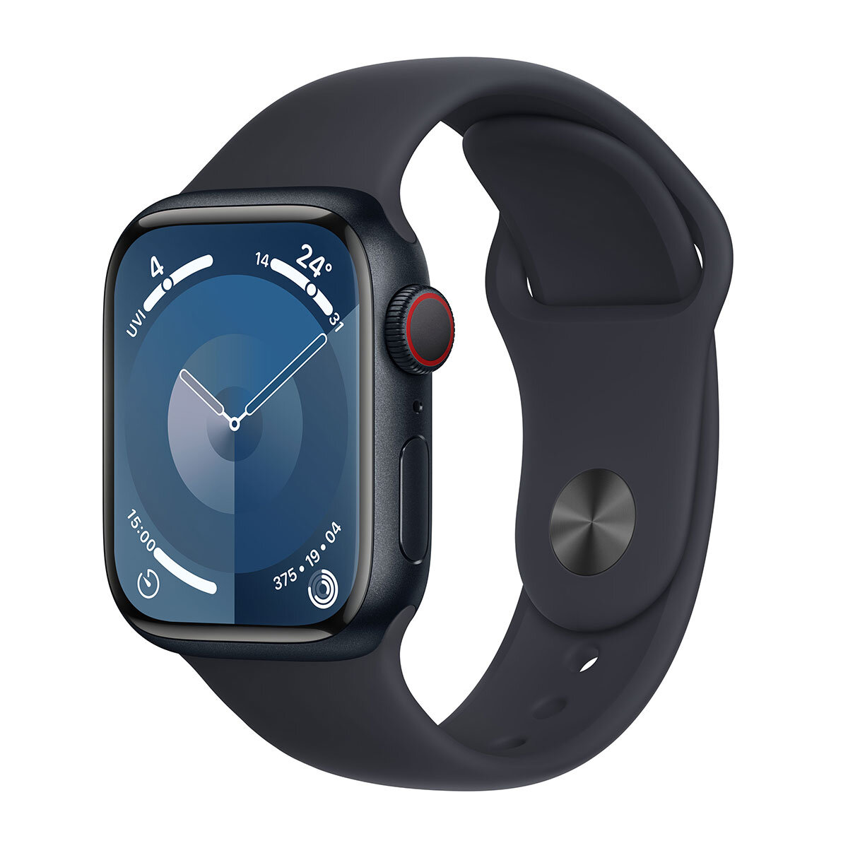 Apple Watch Series 9 Cellular, 41mm Midnight Aluminium Case with Midnight Sport Band S/M, MRHT3QA/A