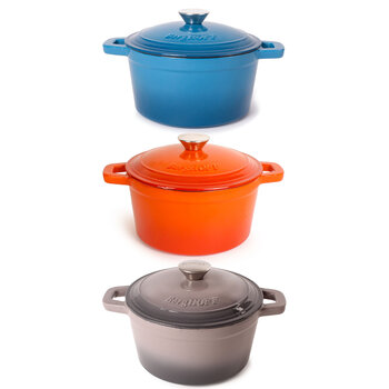 BergHOFF Neo Cast Iron Round Stockpot, 20cm/2.8L in 3 Colours