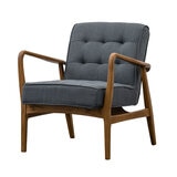 Gallery Humber Dark Grey Linen Armchair