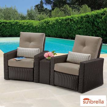 pacific casual layton barcalounger 3 piece patio recliner set