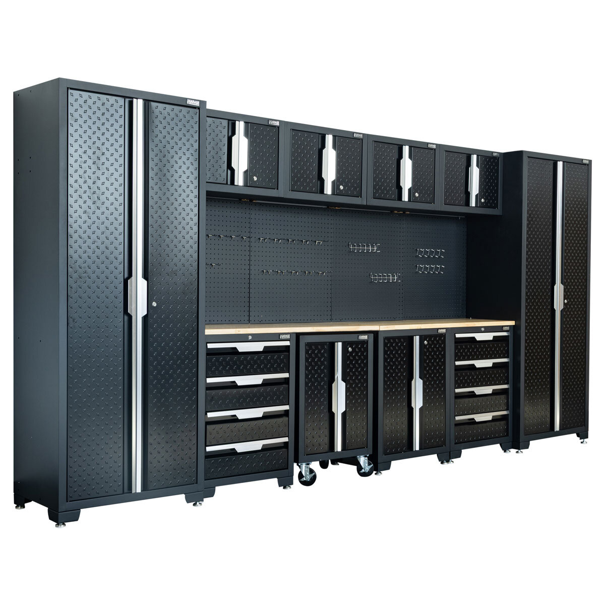 Hilka Garage Pro+ 24 Gauge Steel 11 Piece Cabinet Set Hilka Garage Pro+ 24 Gauge Steel 11 Piece Cabinet Set