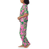 Room Service Notch Collar 2 Piece PJ Set in Pink