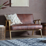 Gallery Neyland Brown Leather Sofa