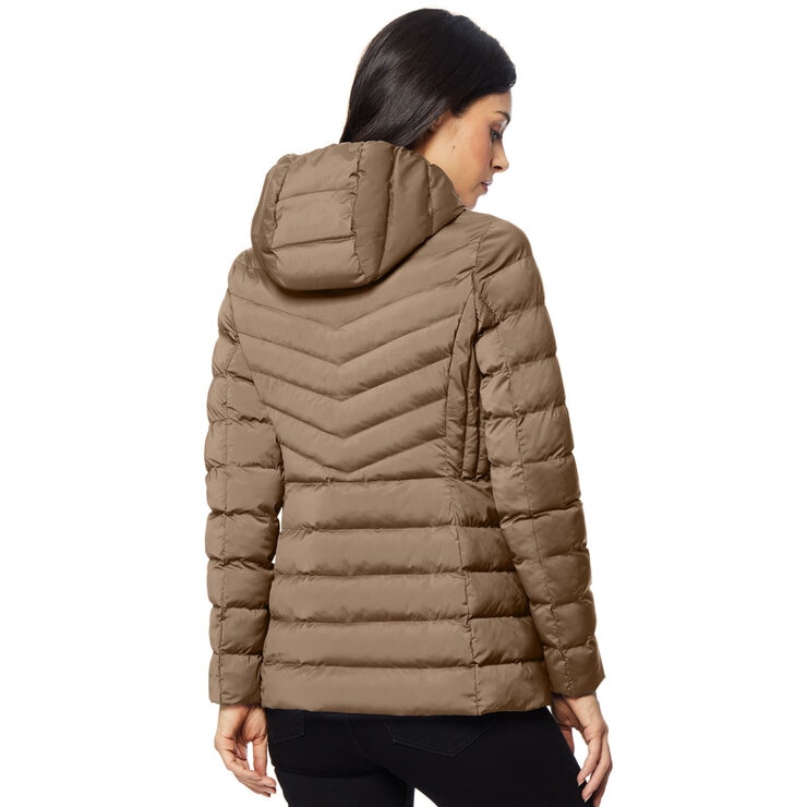 32 Degrees Women's Quilted Jacket with Hood in Beige | Costco UK