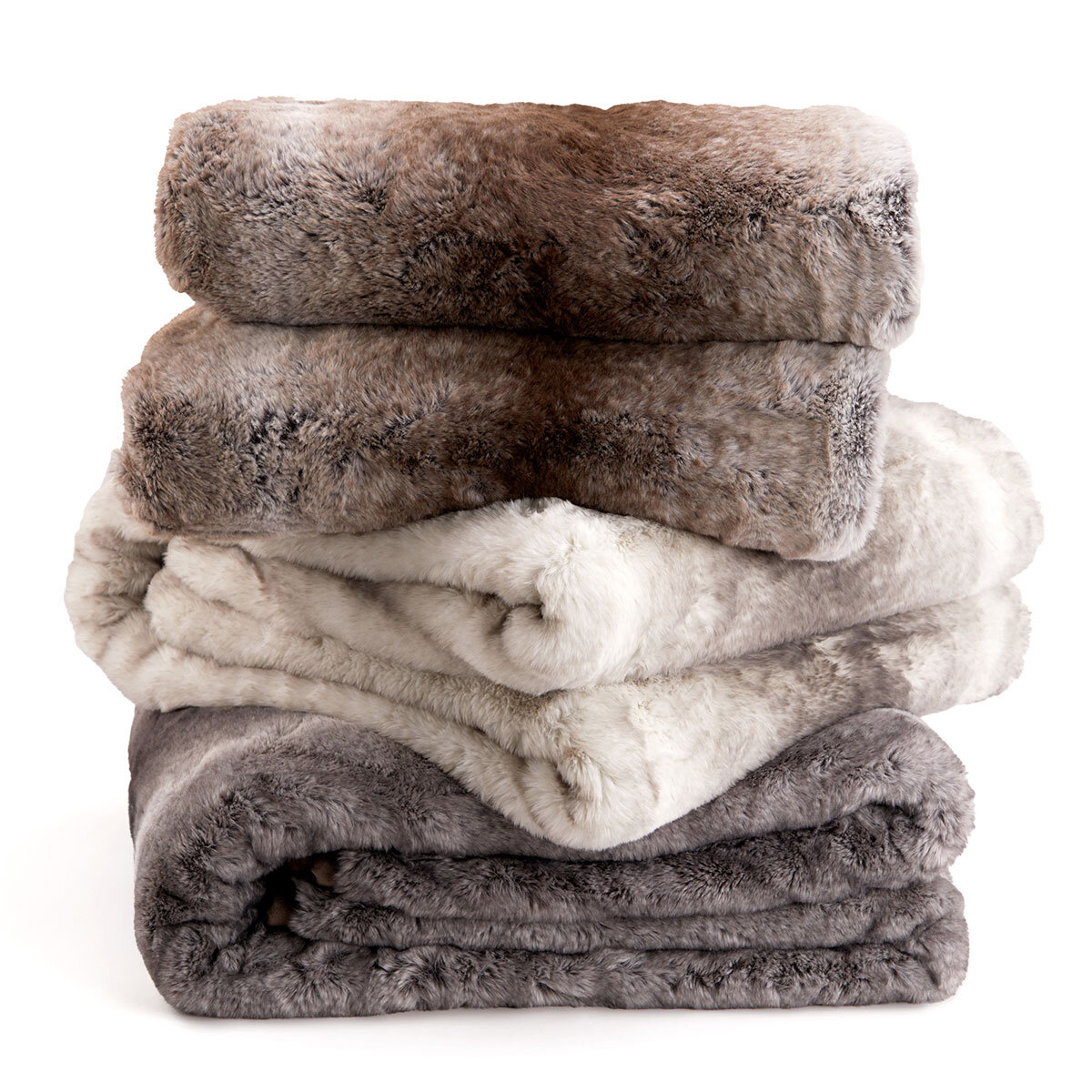 Mon Chateau Luxe Faux Fur Throw in slate