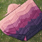 Weatherproof vintage outdoor blanke twith detachable hood in magenta