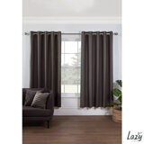 Lazy Linen 100% Washed Linen Charcoal Curtain, 167 x 183 cm