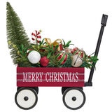 Buy Christmas Wagon with Floral Arrangement Side1 Image at Costco.co.uk