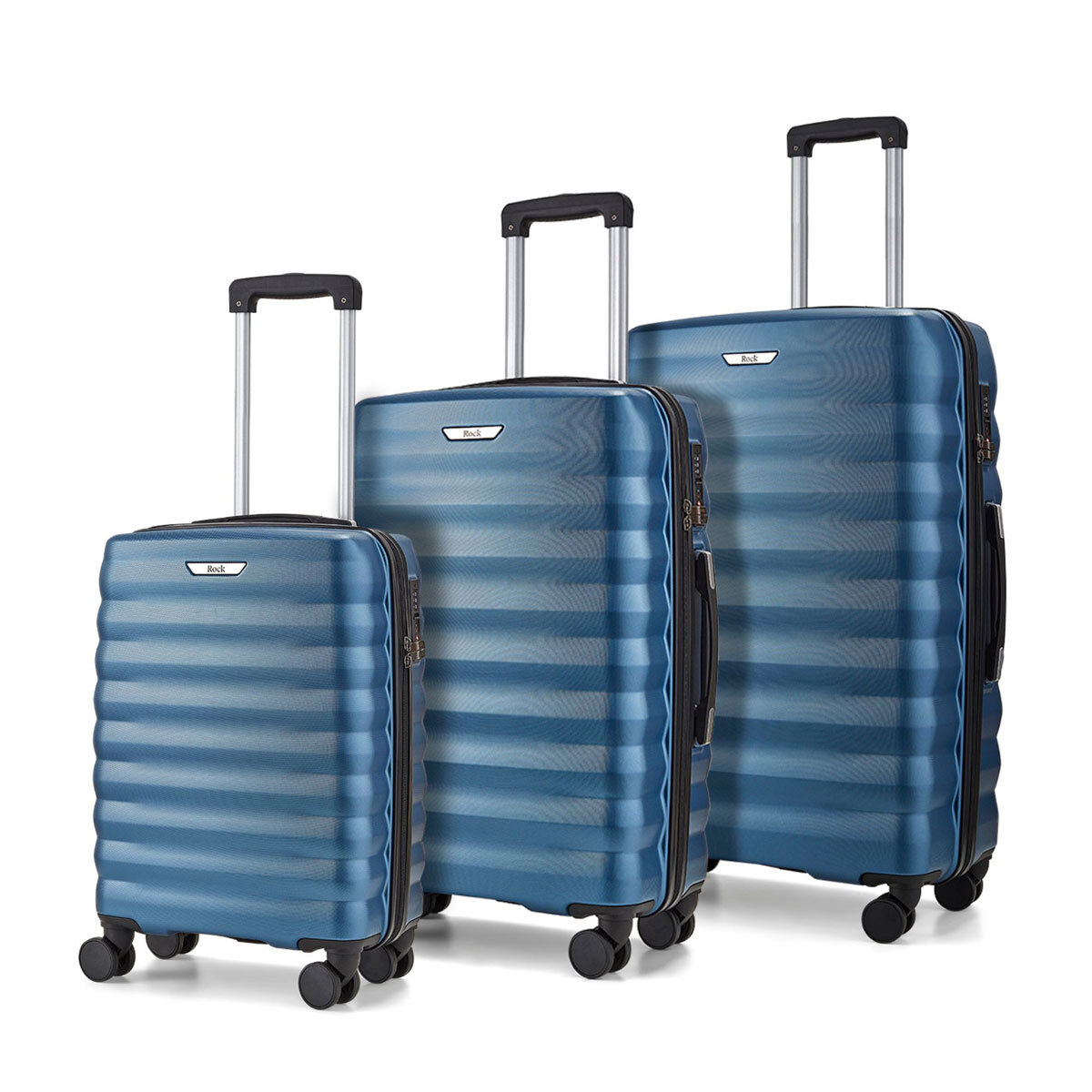 Rock Berlin 3 Piece Hardside Luggage Set in Blue