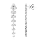 0.71ctw Round Brilliant Dangle Diamond Earrings, 14k White Gold