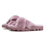 Kirkland Signature Ladies Shearling Slider Slipper in Purple