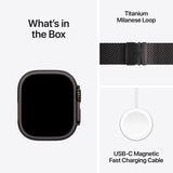 Apple Watch Ultra 2 GPS + Cellular, 49mm Titanium Case with Black Titanium Milanese - Medium, MX5U3QA/A