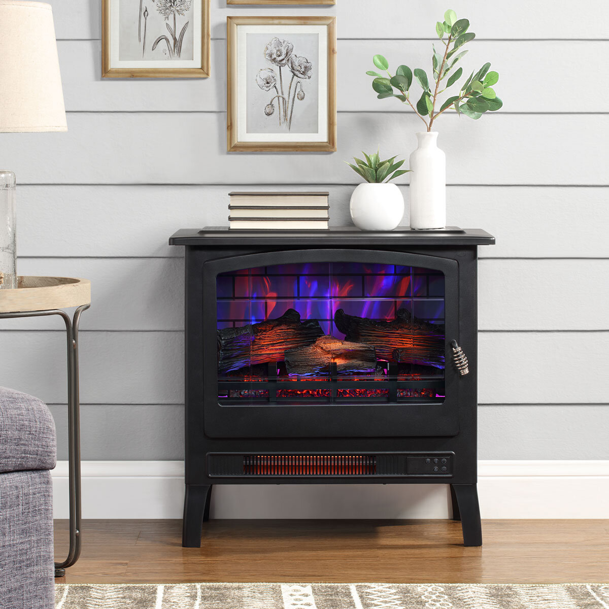 Bayside Furnishings Electric Stove in Black, 1.5kW