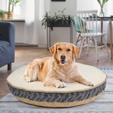 Kirkland Signature Round Pet Bed 42" with blue pattern