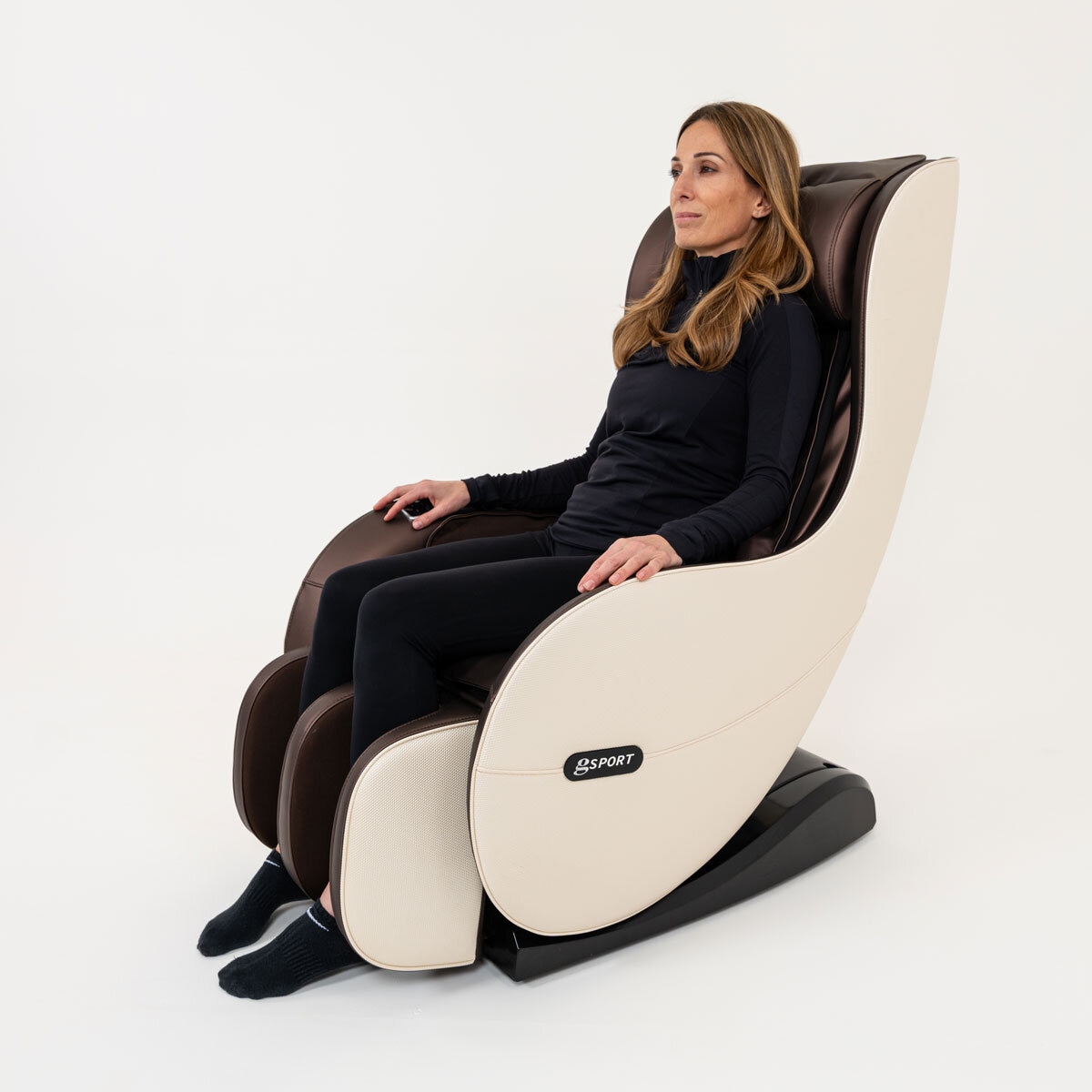 GSport Gravity Massage Chair Silver Series in Brown and Cream