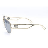 Versace Pale Gold Sunglasses with Grey Mirrored Lenses VE2225 12526G 