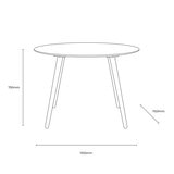 Gallery Hatfield Smoked Round Dining Table, Seats 4