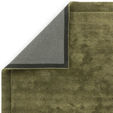 Asiatic Rise border rug in olive green