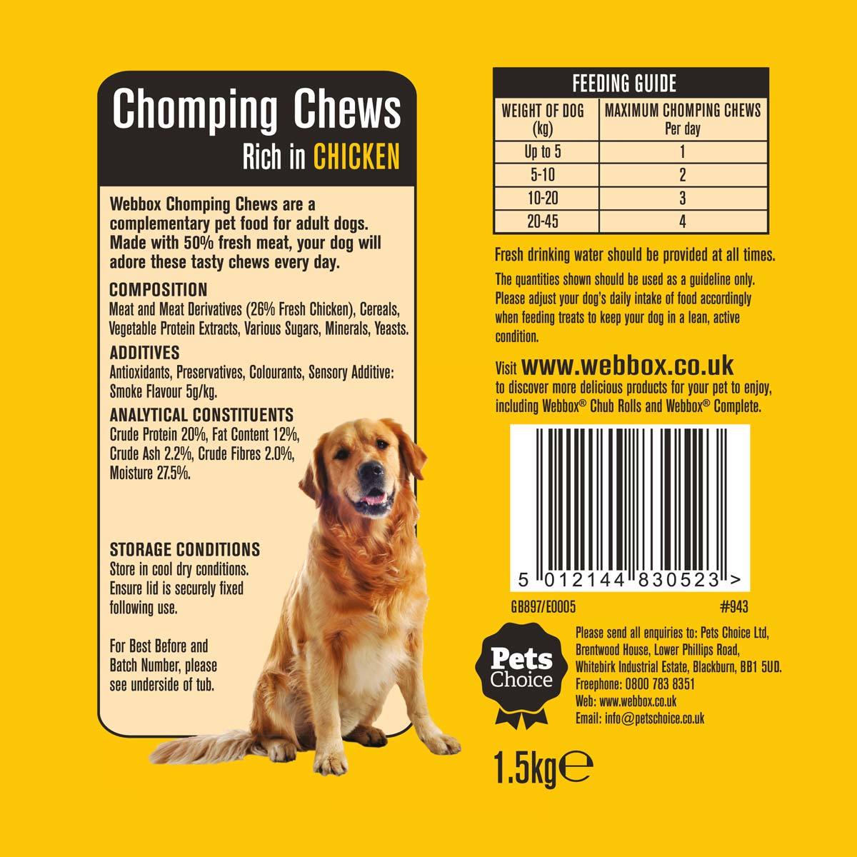 Webbox Meaty Chomping Chews- Chicken, 1.5kg